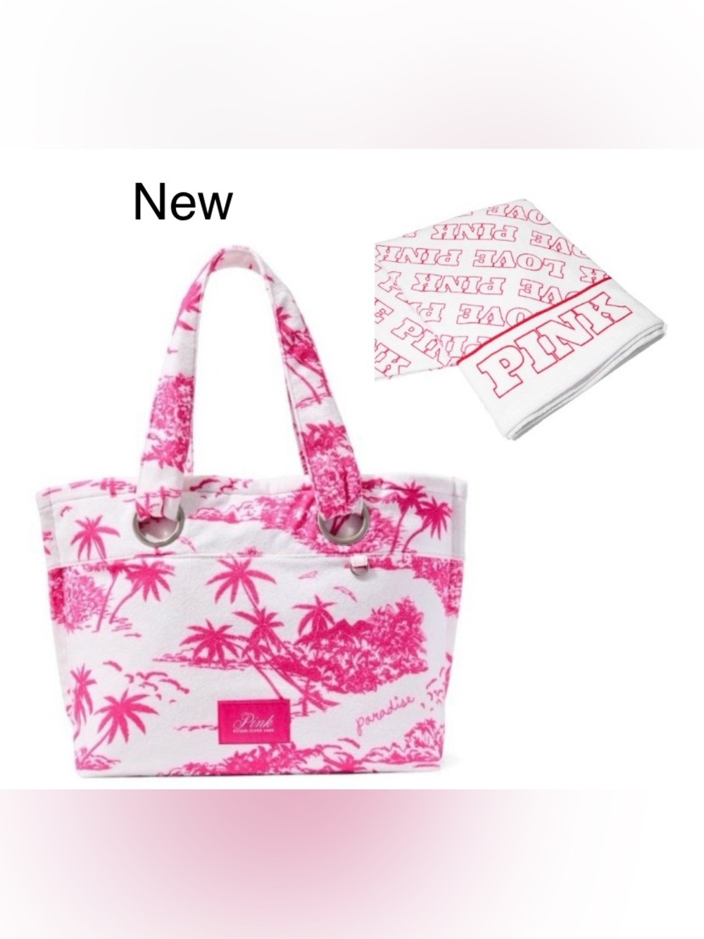 PINK Victoria's Secret Flat Bottom Tote and Beach Towel